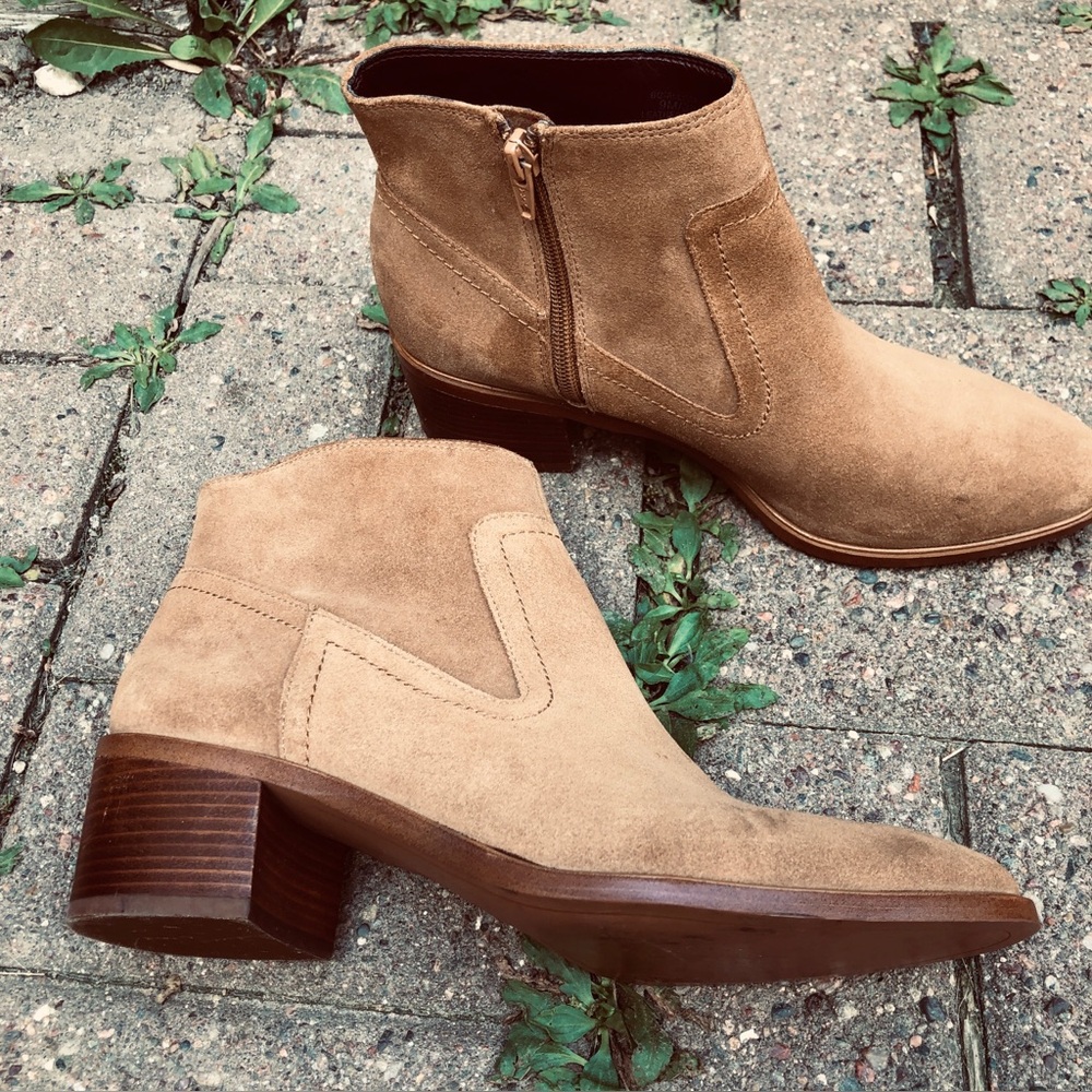 Suede Ankle Booties in Tan BCBGenerarion